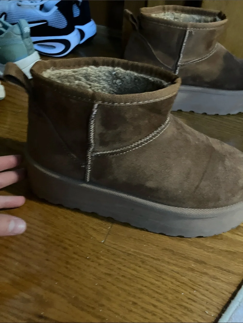 Amazon Kids Brown Suede Platform Winter Boots